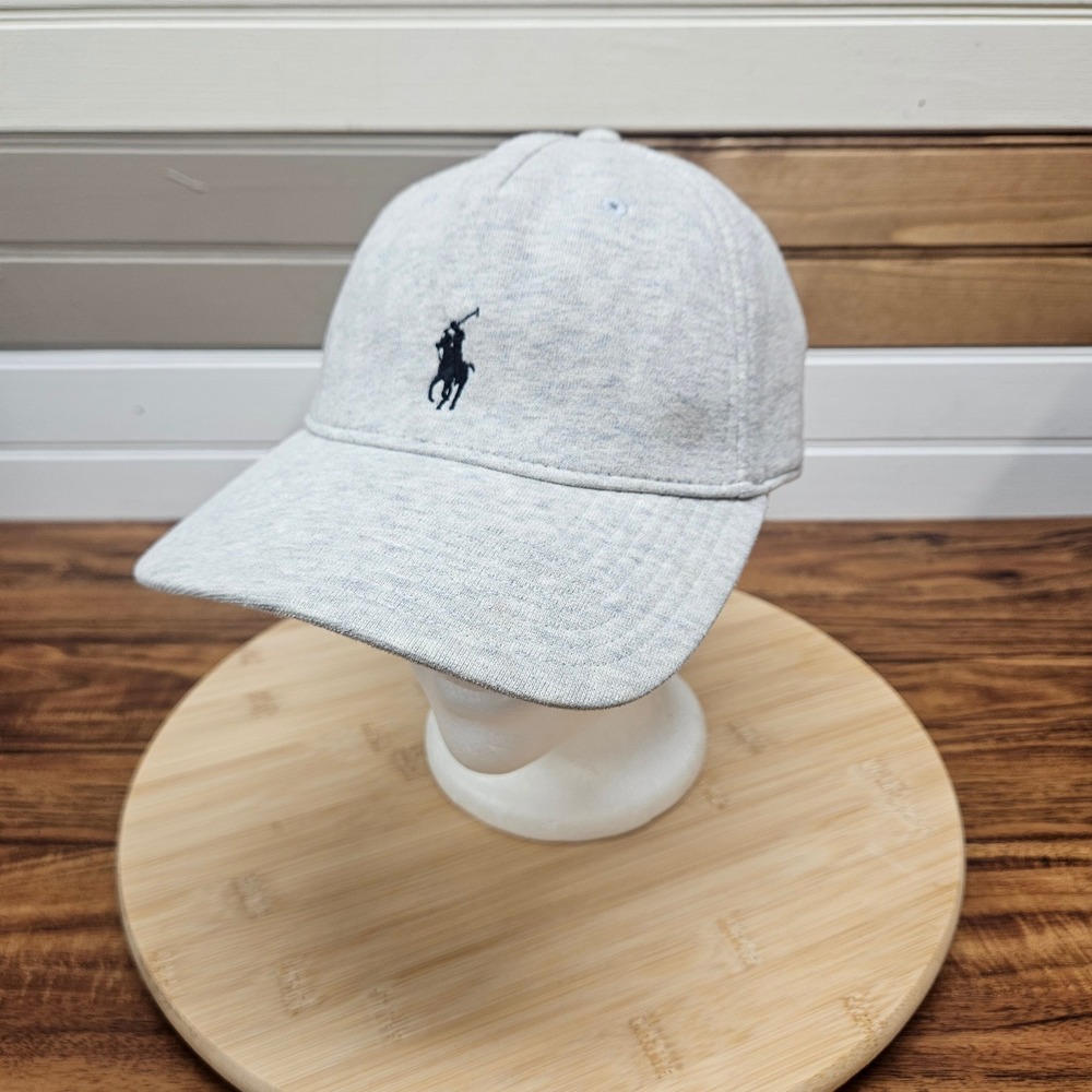Polo Ralph Lauren Kids Grey Heathered Jersey Snapback Baseball Hat Pony Logo